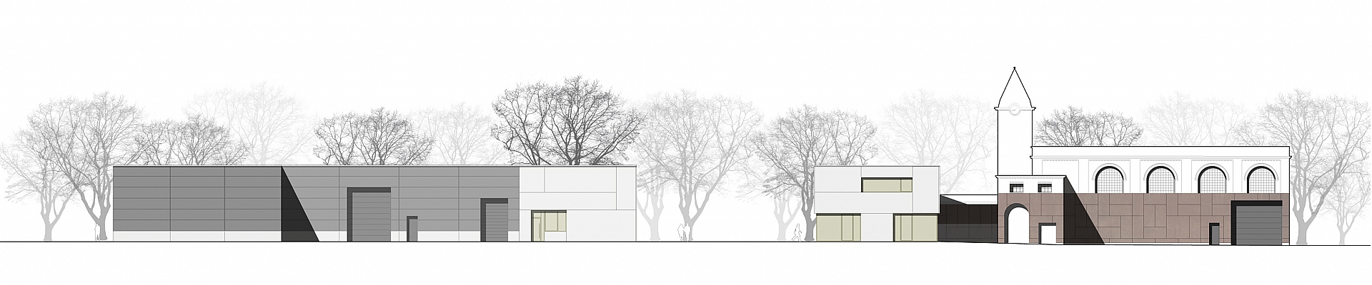 Architektur, Isopaneel, Reglitglas, Bauglas, Sichtbeton, Thermowand, Doppelwand, Design, Pfosten-Riegel Konstruktion, Auszeichnung, Recklinghausen, Münster, elevation, Marcel Müller, Boris Lehmann, e.a+d, Tillmann Tiefbau, Beton, Steinteppich, Ansicht, Zeichnung