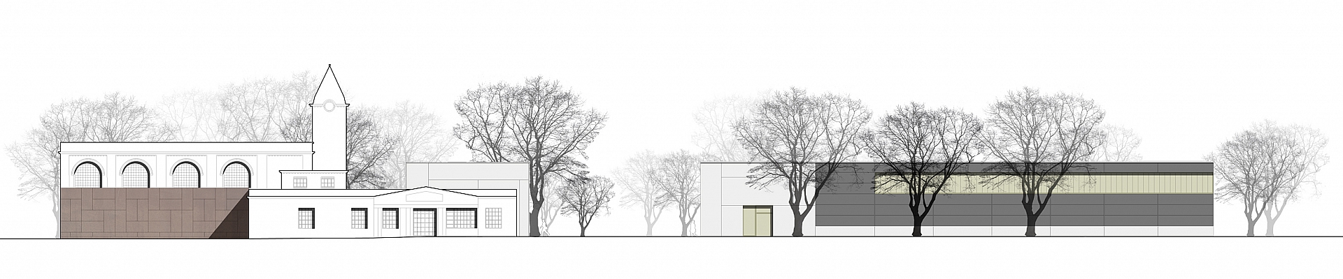 Architektur, Isopaneel, Reglitglas, Bauglas, Sichtbeton, Thermowand, Doppelwand, Design, Pfosten-Riegel Konstruktion, Auszeichnung, Recklinghausen, Münster, elevation, Marcel Müller, Boris Lehmann, e.a+d, Tillmann Tiefbau, Beton, Steinteppich, Ansicht, Zeichnung